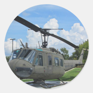 Sticker Rond Vintage Vietnam Uh-1 Huey