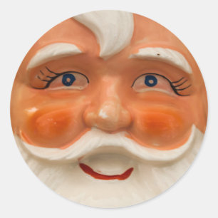 Sticker Rond Vintage visage père Noël