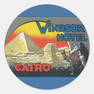 Sticker Rond Vintage voyage du Caire Égypte