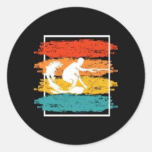 Sticker Rond Vintage Wakeboarding