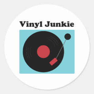 Sticker Rond Vinyl Junkie Fun Pour LP Record Lover