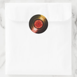 Sticker Rond Vinyl Record RED