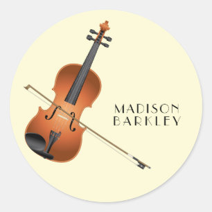 Sticker Rond Viola Violon Musique Enseignant Musicien