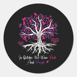 Sticker Rond Violence Cancer du sein Mois de sensibilisation Ar