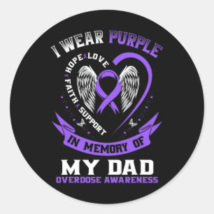 Sticker Rond Violet en mémoire de mon papa Conscience de la sur