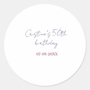 Sticker Rond violet gras 50 anniversaire anniversaire de mariag