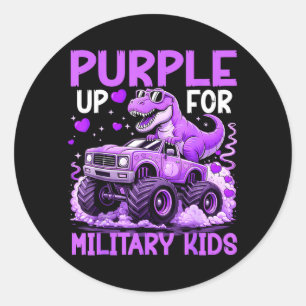 Sticker Rond Violet pour les enfants militaires Mois de l'enfan