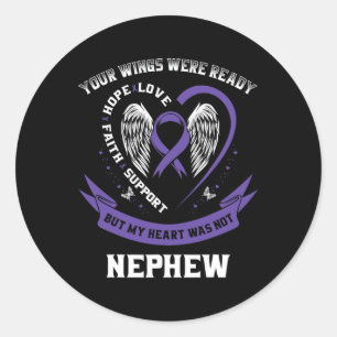 Sticker Rond Violet Ruban Pancréatique Cancer Sensibilisation N