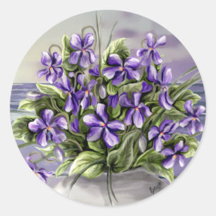 Sticker Rond violettes dans un bocal de lune