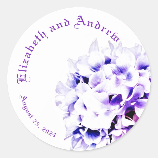 Sticker Rond Violettes élégantes (Devant)
