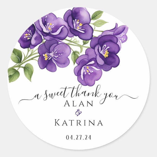 Sticker Rond Violettes violettes profondes (Devant)