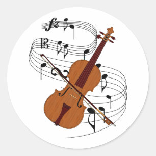 Sticker Rond Violon