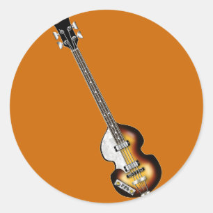 Sticker Rond Violon Bass Guitare