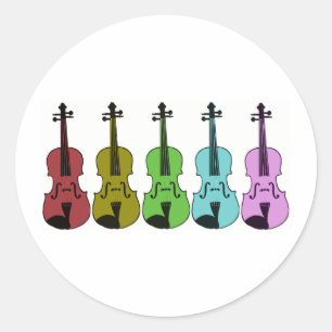 Sticker Rond Violon coloré
