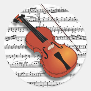 Sticker Rond Violon Lover_
