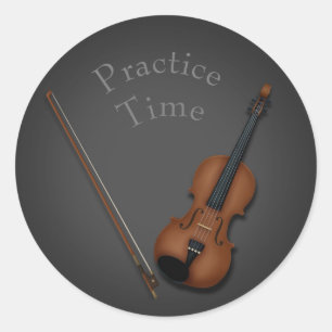 Sticker Rond Violon miniature & Bow à l'intérieur personnalisé