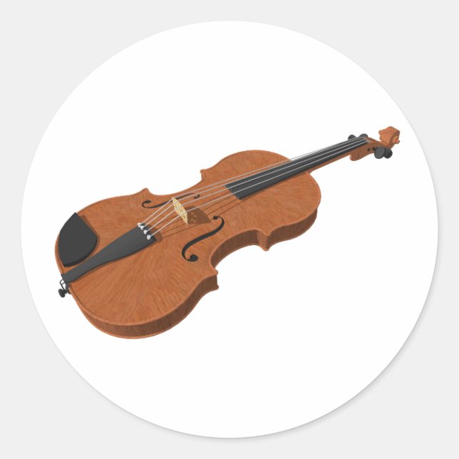 Sticker Rond Violon : Modèle 3D : (Devant)