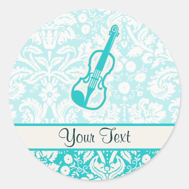 Sticker Rond Violon turquoise (Devant)