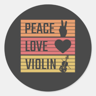 Sticker Rond Violoniste violon