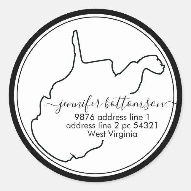 Sticker Rond Virginie-Occidentale - accueil carte adresse de re (Devant)