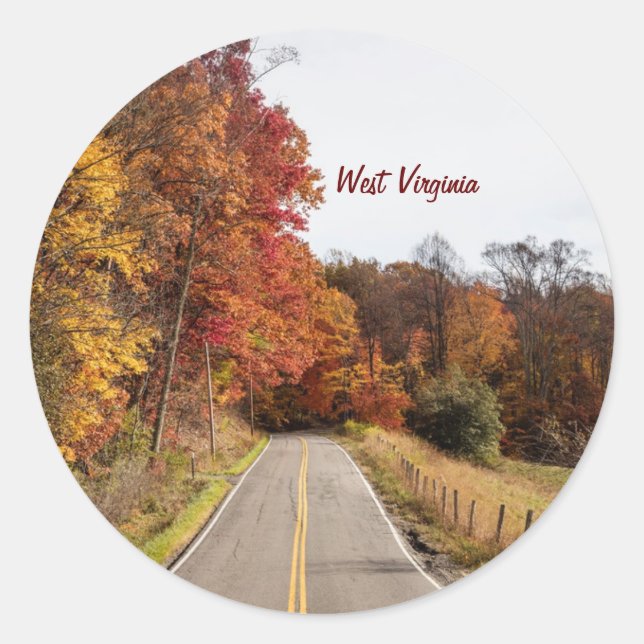 Sticker Rond Virginie-Occidentale belles couleurs d'automne (Devant)