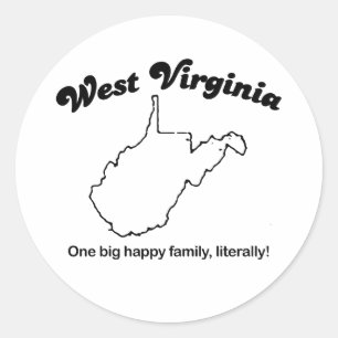 Sticker Rond Virginie-Occidentale - Une grande famille littéral