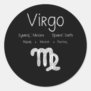Sticker Rond Virgo Horoscope Astrologie Étoile Signal Anniversa