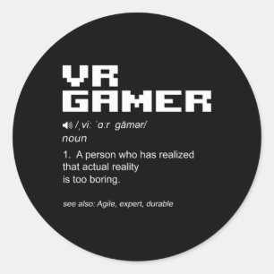 Sticker Rond Virtual Reality Vr Gaming Ordinateur Pc Video Game