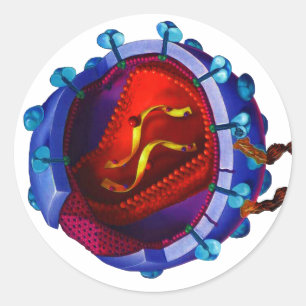 Sticker Rond Virus d'HIV (charité de HIV/SIDA)