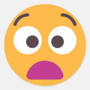 Sticker Rond Visage angoissé Douleurs couleurs éditables Emoji