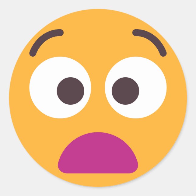 Sticker Rond Visage angoissé Douleurs couleurs éditables Emoji (Devant)