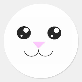 Sticker Rond Visage animal de Kawaii