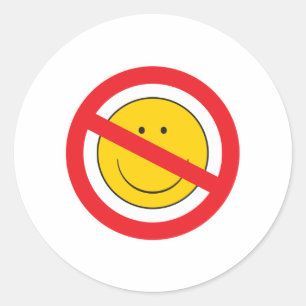Sticker Rond Visage anti-souriant