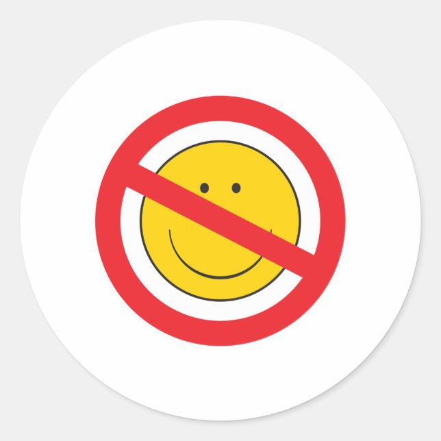 Sticker Rond Visage anti-souriant (Devant)