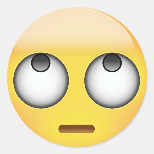 Sticker Rond Visage avec les yeux roulants Emoji (Devant)