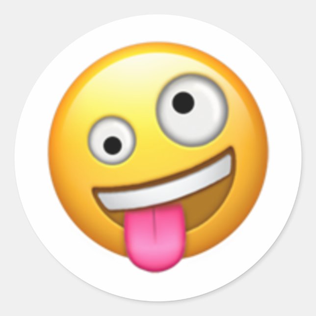 Sticker Rond Visage avec un grand et un petit oeil - Emoji (Devant)