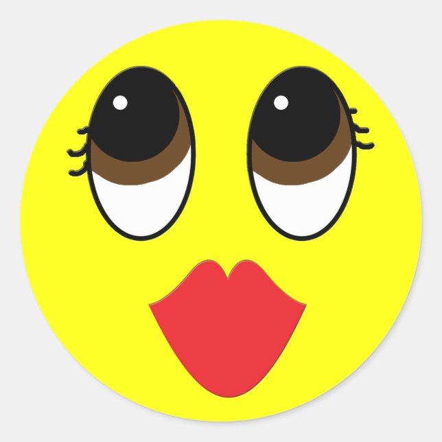 Sticker Rond Visage baisé (Devant)
