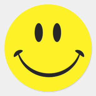 Sticker Rond Visage de bonheur