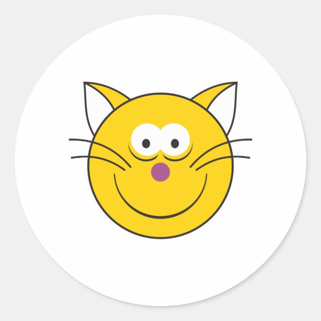 Sticker Rond Visage de chat Kitty (Devant)