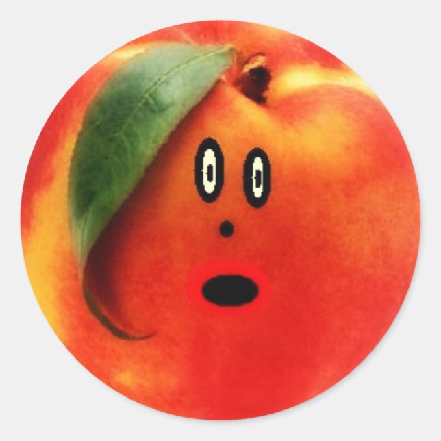 Sticker Rond Visage de dessin de broche (Devant)