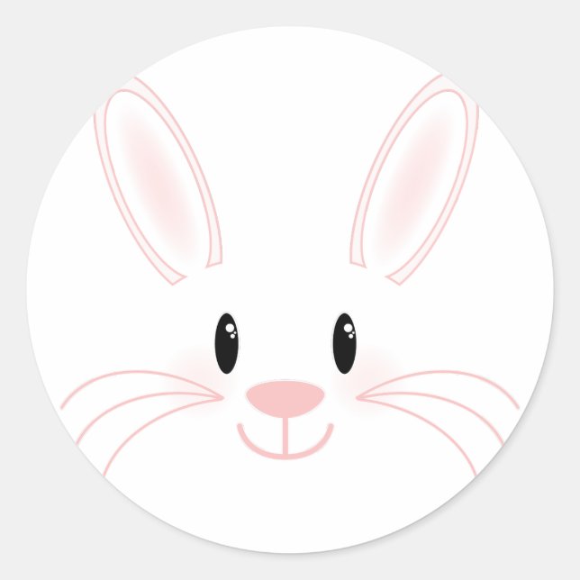 Sticker Rond Visage de lapin (Devant)