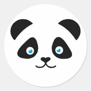 Sticker Rond visage de l'ours panda