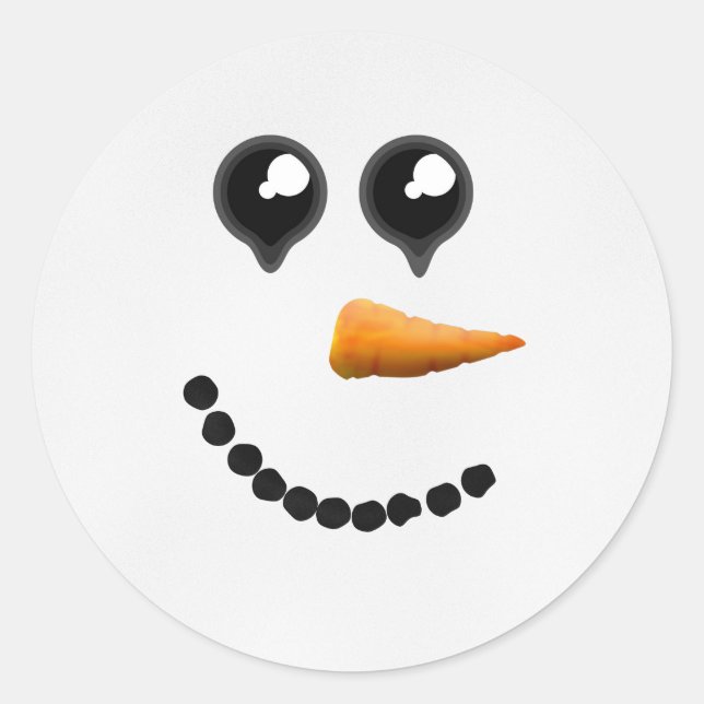 Sticker Rond Visage de motoneige hivernal mignon (Devant)