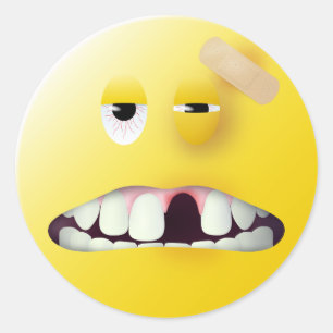 Sticker Rond Visage de photo de détenu