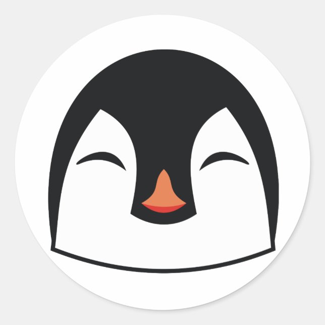 Sticker Rond Visage de pingouin (Devant)