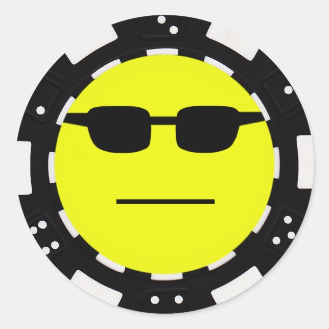Sticker Rond visage de poker (Devant)