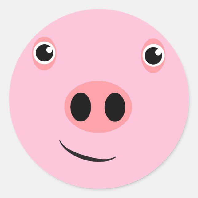 Sticker Rond Visage de porc (Devant)