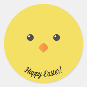 Sticker Rond Visage de poussin