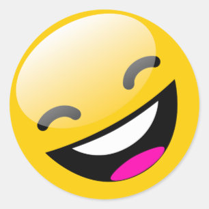 STICKER ROND VISAGE DE RIRE