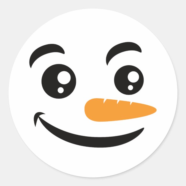 Sticker Rond Visage de Snowman souriant (Devant)